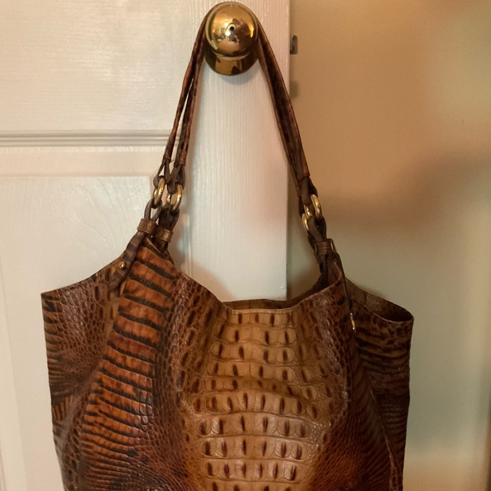 Brahmin Jacqueline croc embossed shoulder bag